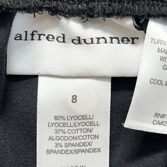 Alfred Dunner Women Pull-on Stretch Straight Black Pants 8 Traditional Fit NWT - Picture 6 of 10